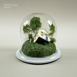 Fenne Lily - Big Picture Cover art of Fenne Lily's Big Picture.
It depicts a snowglobe (though without the snow).
In the snowglobe there is a house half-swallowed up by the ground, with a person outside the house looking at it.
There are also some trees.