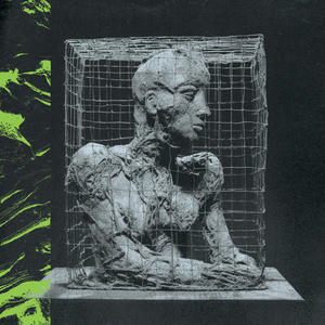 Forest Swords - Bolted Cover art of Forest Swords' Bolted.
There is a grey bust in a cage, on a pedestal.