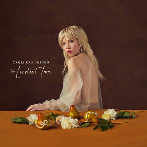 Carly Rae Jepsen - The Loneliest Time Cover art of Carly Rae Jepsen's The Loneliest Time.
It depicts Carly, looking straight at the camera while her body is angled away from the viewer.
Carly is wearing a transparent blouse.
In front of her are some pears and flowers on a table.