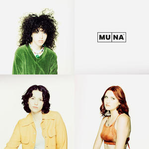 MUNA - MUNA Cover art of MUNA's self-titled album.
It depicts the three band members, each in their own quarter of the cover.
The top right quarter shows the stylised band name.