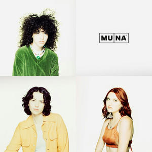Cover art of MUNA's self-titled album.
It depicts the three band members, each in their own quarter of the cover.
The top right quarter shows the stylised band name.