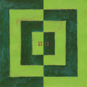Pinegrove - 11:11 Cover art of Pinegrove's 11:11.
The cover art depicts 4 nested squares.
On the left side, the squares are dark green, light green, dark green again, and then light green again.
On the right side, it is the other way around.
On the smallest square, 11:11 is written in red.