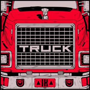 illuminati hotties - Truck Cover art of illuminati hotties' Truck.
It's a drawing of the front of a red truck.
The hood ornament is a figurine of a dog head, the grill has "TRUCK" written on it.
The license plate is IH.